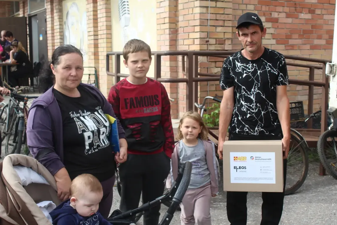 A family from Yarova village, affected by the war and currently living in difficult conditions, received a food package. Donetsk region, June 2025. CR Eleos-Ukraine..webp